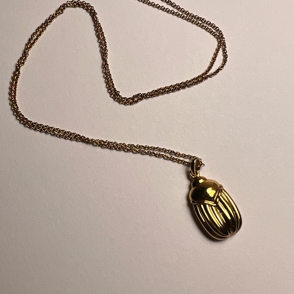 Mejuri Scarab Necklace 28" Chain Gold Vermeil Discontinued New With Box - Picture 3 of 5